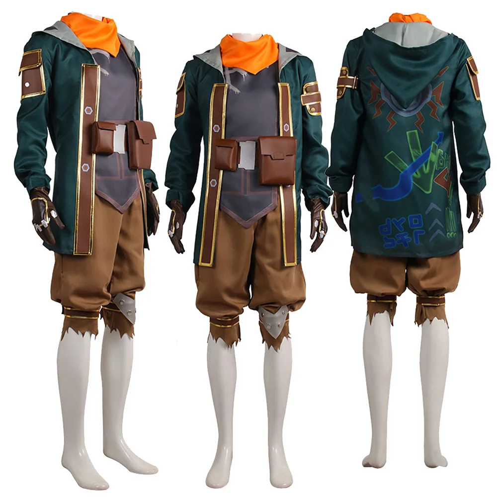 Костюм для косплея Ekko игра LoL Acrane униформа мужская рубашка пальто брюки сумка