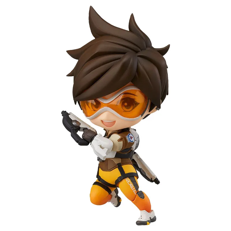 

100% Original Good Smile Nendoroid GSC 730 OVERWATCH Tracer Classic Skin Edition Anime Figure Model Collecile Action Toys Gifts