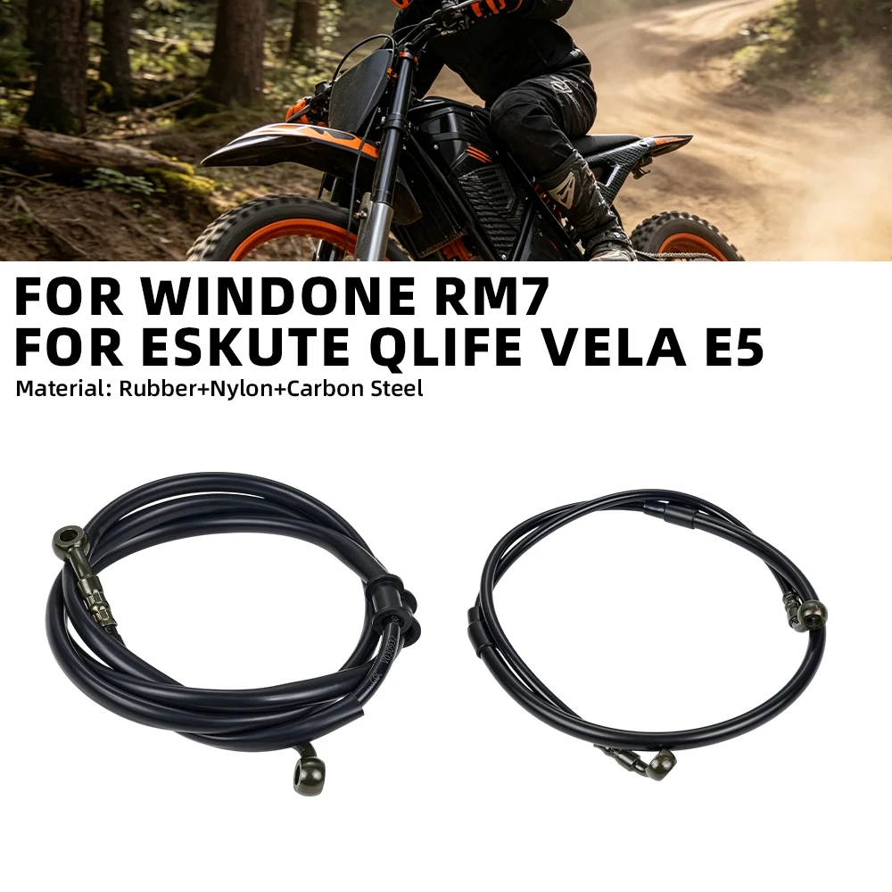 Фото Тормозной шланг для мотоциклов Windone RM7, ESKUTE, Qlife, Vela E5: передний и задний гидравлический трос, нейлоновая резиновая трубка, тормозная трубка из углеродистой стали №1