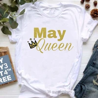 golden augustmayjunejuly queen crown letter print t shirt womens clothing summer fashion tshirt femme harajuku shirt tops