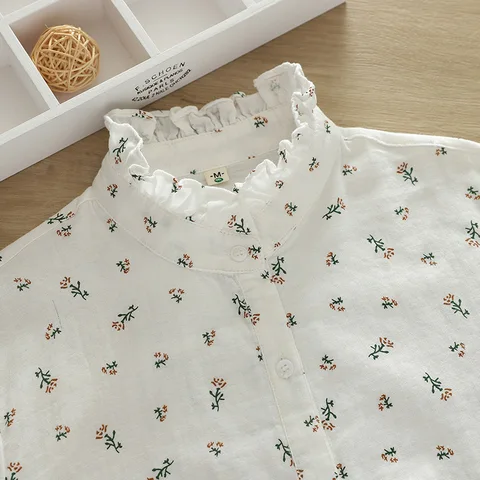 BIRDTREE TB женская рубашка хлопок цветочный принт