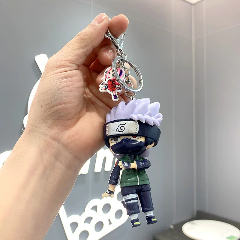 Anime Hokage Humanoid keychain NARUTO Hatake Kakashi Sasuke Figure backpack pendant hand office keychain Gift images - 6