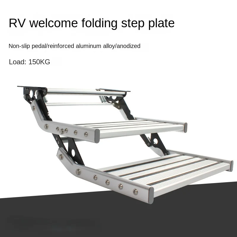 Entry Doorway Manual Folding Ladder Step Motorhomes Aluminum Alloy RV Pedal Step Telescopic Antiskid Caravan Accessories