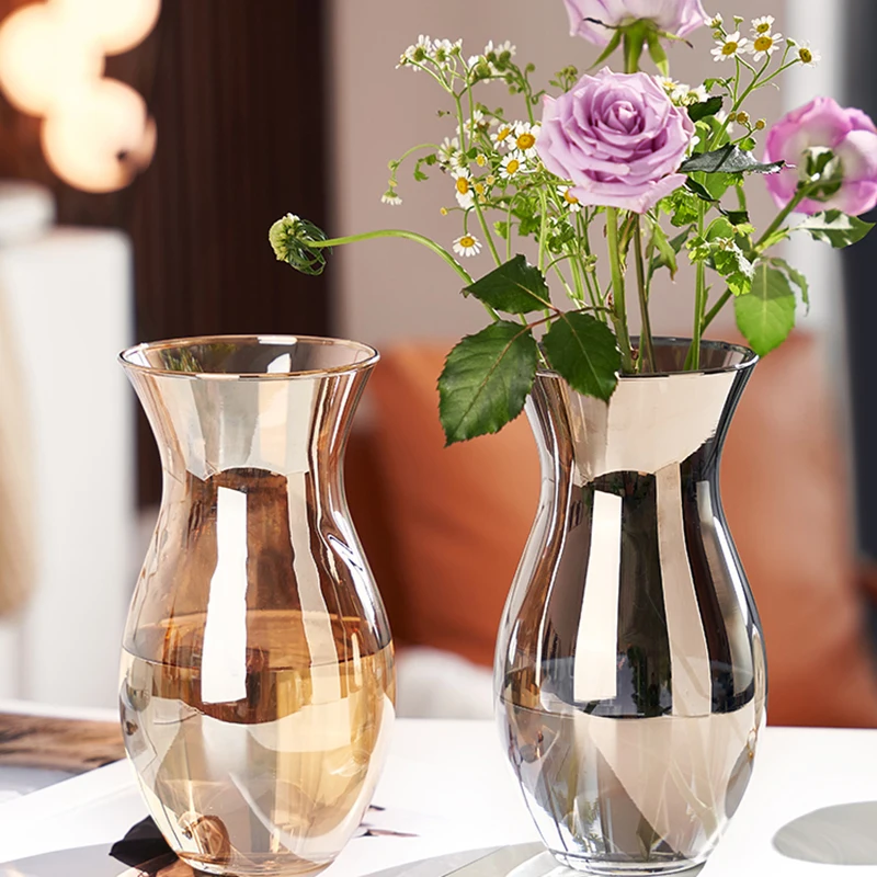 

Luxury Table Vase Modern Vertiplant Artificial Flowers Wedding Novelty Vases Transparent Vasi Per Fiori Living Room Decoration