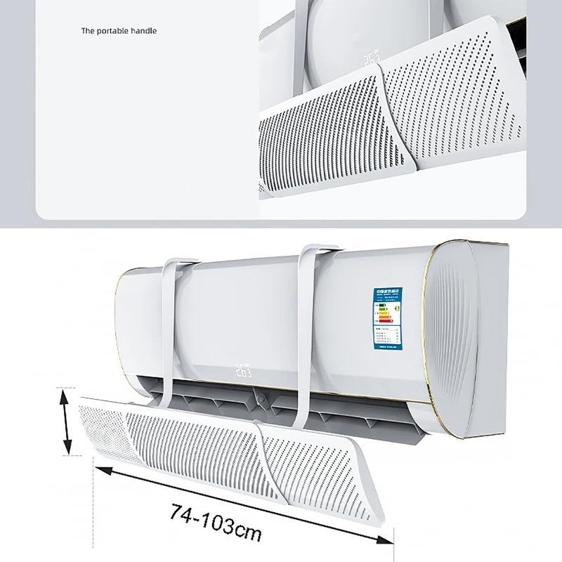 

Hanging-type Air Conditioning Windshield Anti-direct Blowing Air Deflector Household Air Conditioning Baffle Windshield with Rod