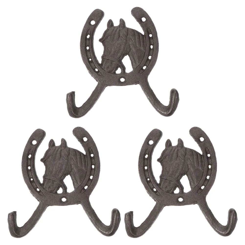 

Hook Wall Hooks Horseshoe Coat Hanger Horse Iron Metalentryway Key Cast Clothes Towel Mounted Utility Decorative Shoes Farmhouse