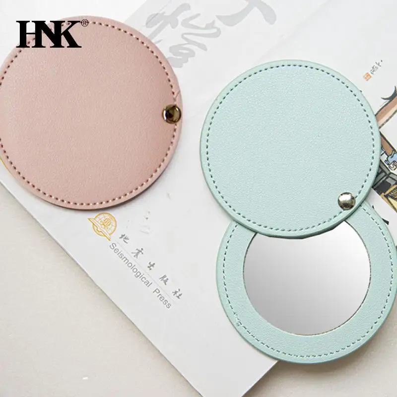 Мини-порттивное металлическое ультратонкое зеркало для макияжа