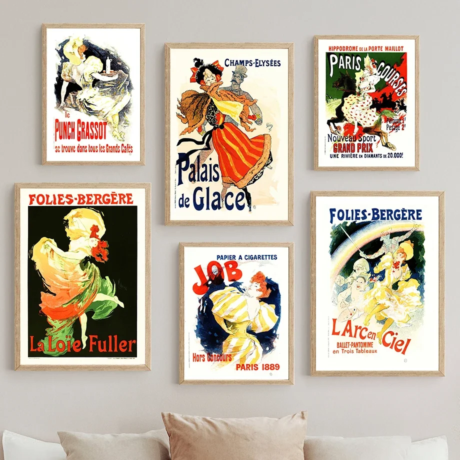 Wall Art Canvas Painting Paris Cabaret Circus Dancing Girl Vintage Posters And Prints Pictures Living Room Home Decoration