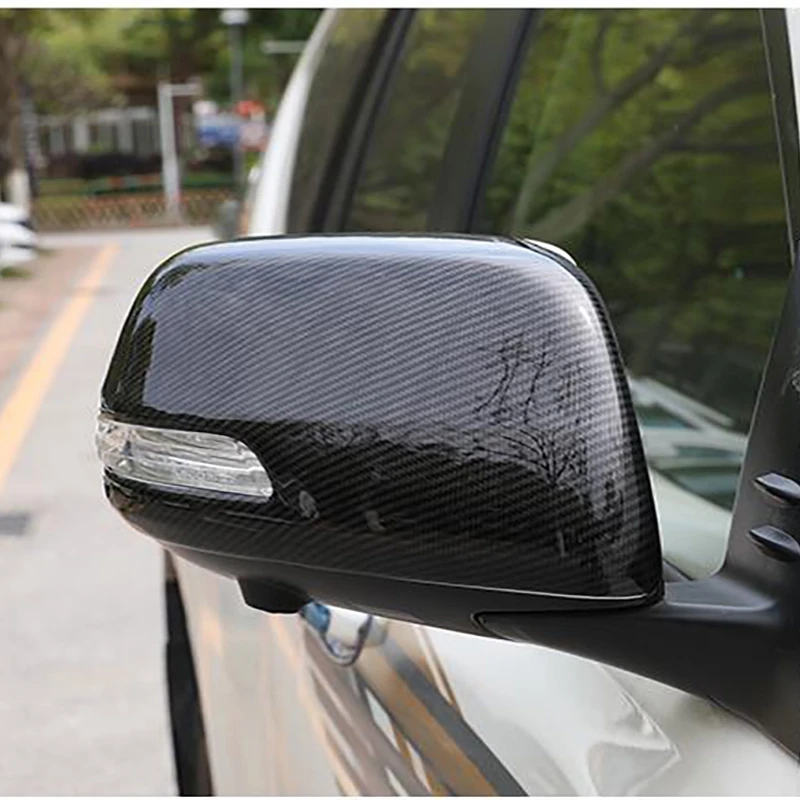 

ABS carbonfiber Side Rearview Mirror Cap Cover Trim Stickers Car Accessories For Toyota Land Cruiser Prado FJ150 150 2010-2019