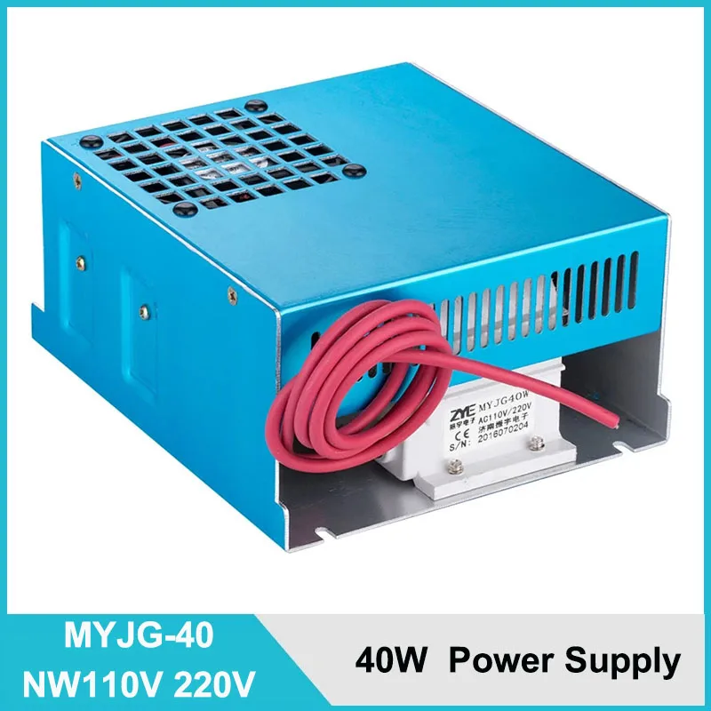 MYJG 40W CO2 Laser Power Supply MYJG-40 110V 220V for CO2 Laser Engraving Cutting Machine 35-50W MYJG