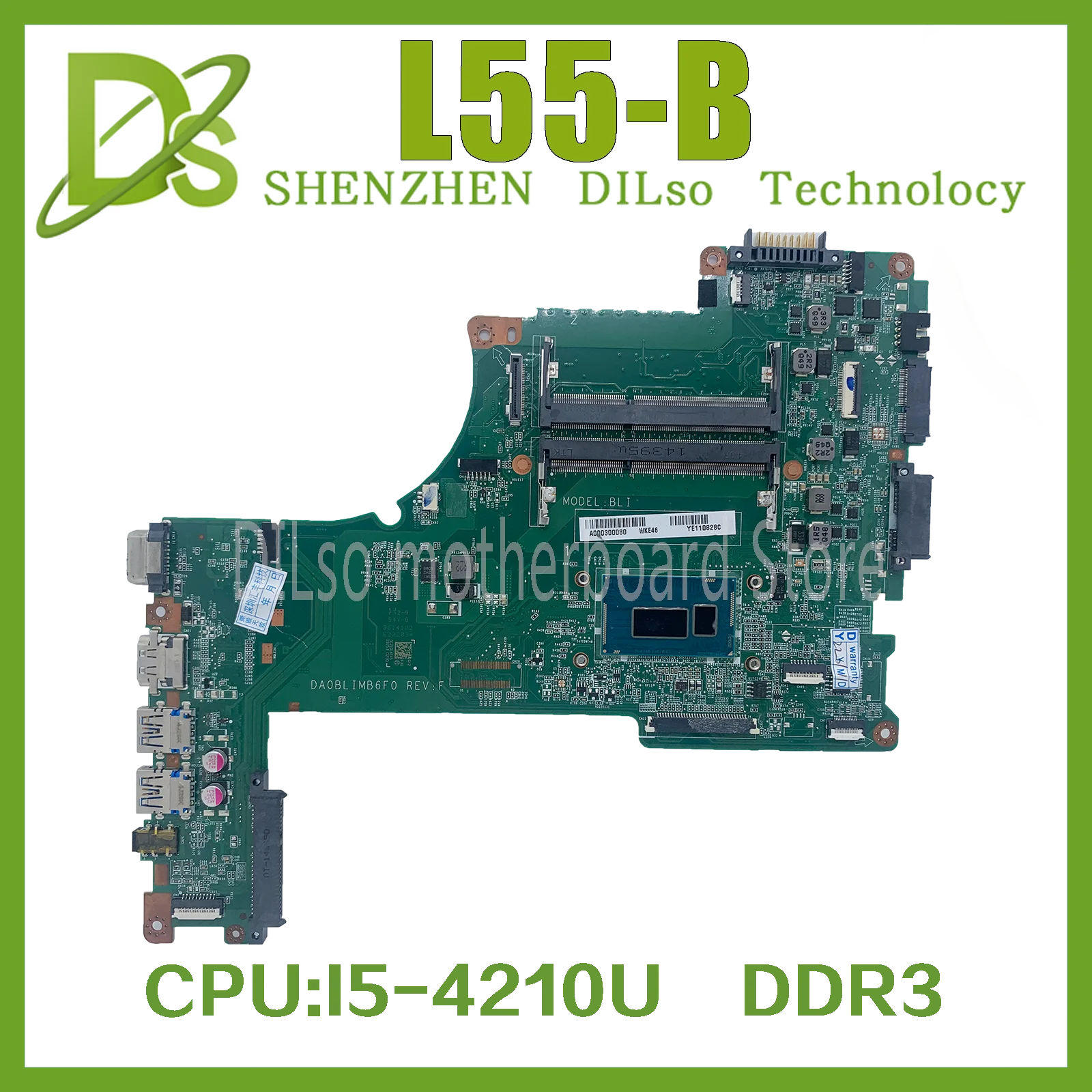 

KEFU DA0BLIMB6F0 Mainboard For Toshiba Satellite S50 S55 S50T-B S50-B S55-B L55-B Laptop Motherboard With I5-4210U CPU 100% Test