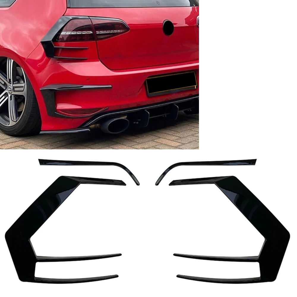 

Car Rear Bumper Lamp Trim Tail Light Cover Frame Strip Canard Spoiler Brow For Volkswagen VW Golf 7 MK7 GTI R GTD R400 2013-2015