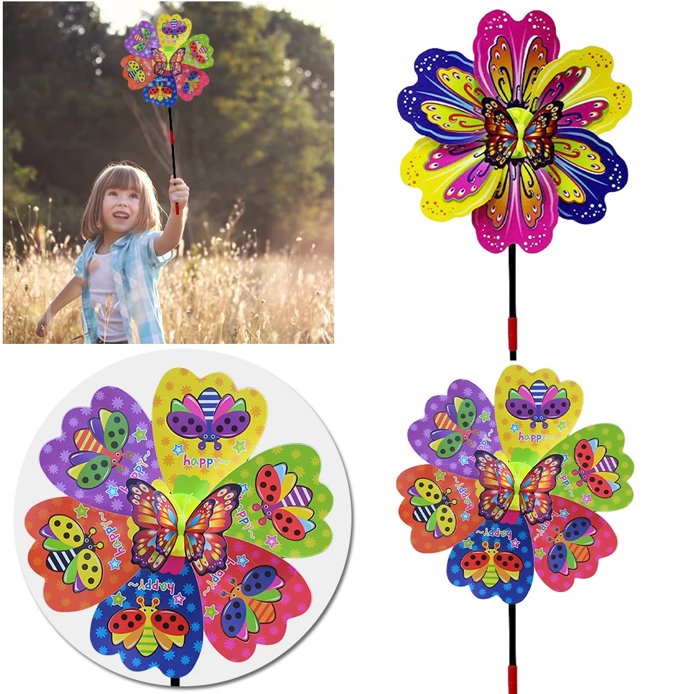 3D-бабочка Красочная Ветряная Мельница-спиннер Садовый Декоративный Кол Дизайн