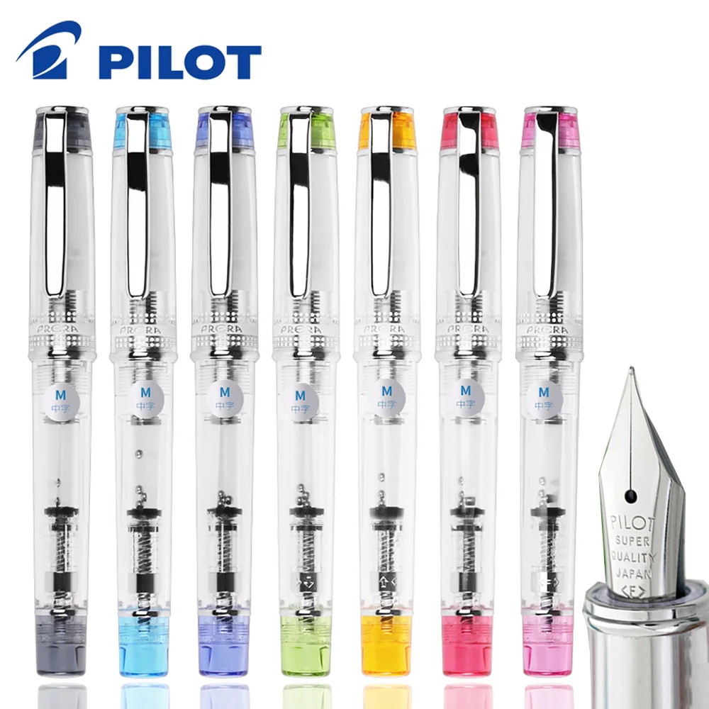 Japanese Stationery Imported Pilot Fountain Pen Resin Transparent Pen Body F/M Nib FPRN-350R With Inker Office Supplies