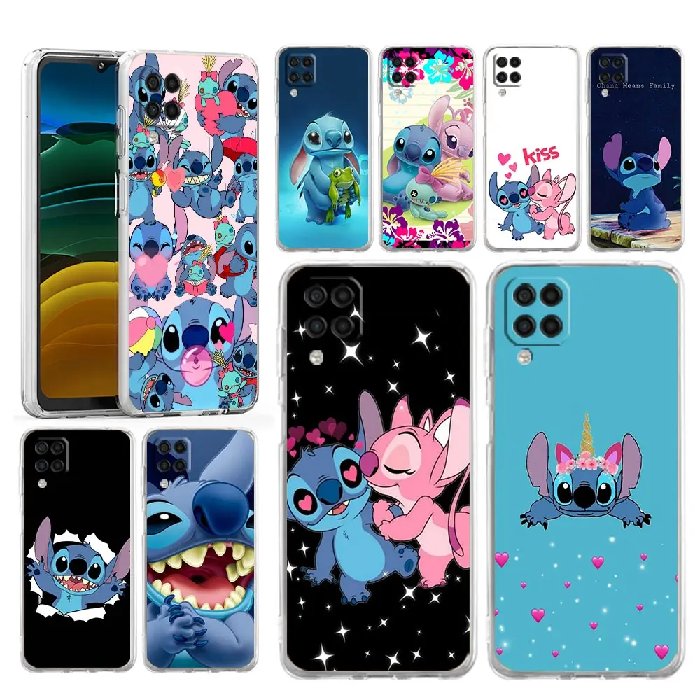 

Cartoon Lilo Stitch Funda for Samsung Galaxy A52 A72 A32 A42 5G A12 A02 A20s A51 A71 Transparent Silicone Soft Case Cover