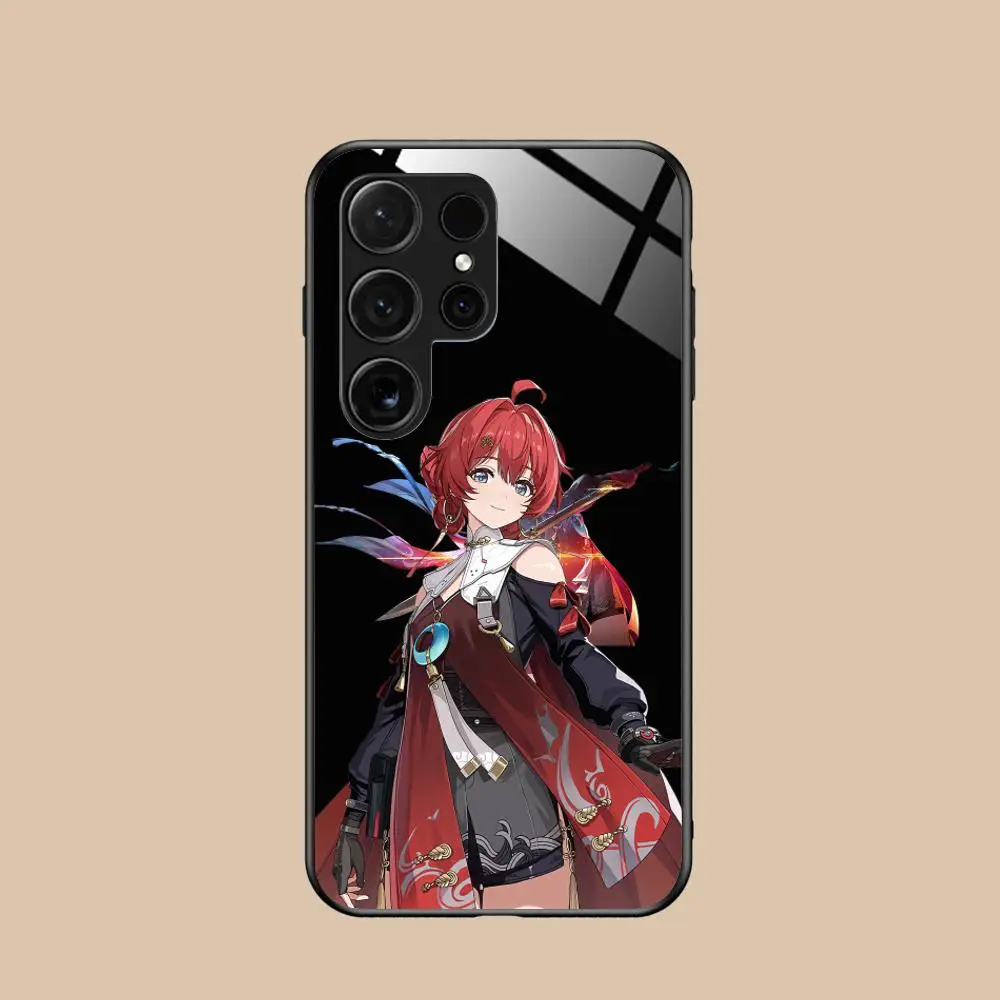Чехол для телефона Wuthering Waves Danjin для Samsung Galaxy S26 S25 S24 S23 S22 S21 S20 Note20 Plus FE Ultra, защитный стеклянный чехол (art.: 3920da178b65c) - 3920da178b65c