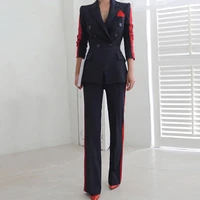 women fashion comfortable thick warm trend 2021 slim blazer long pants suit outdoor office pant suits wild suit slim pants set