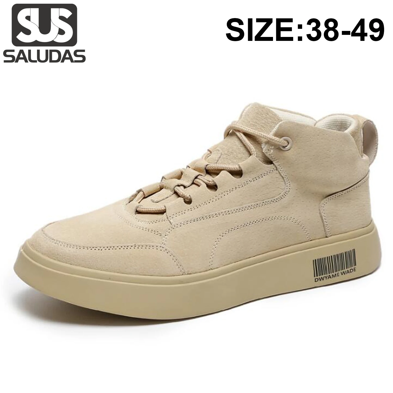 Xiaomi SALUDAS Male Sneakers Luxury Leather Casual Shoes High-top Soft Sole Warm Men Winter Sneakers Big Size White Board Shoes