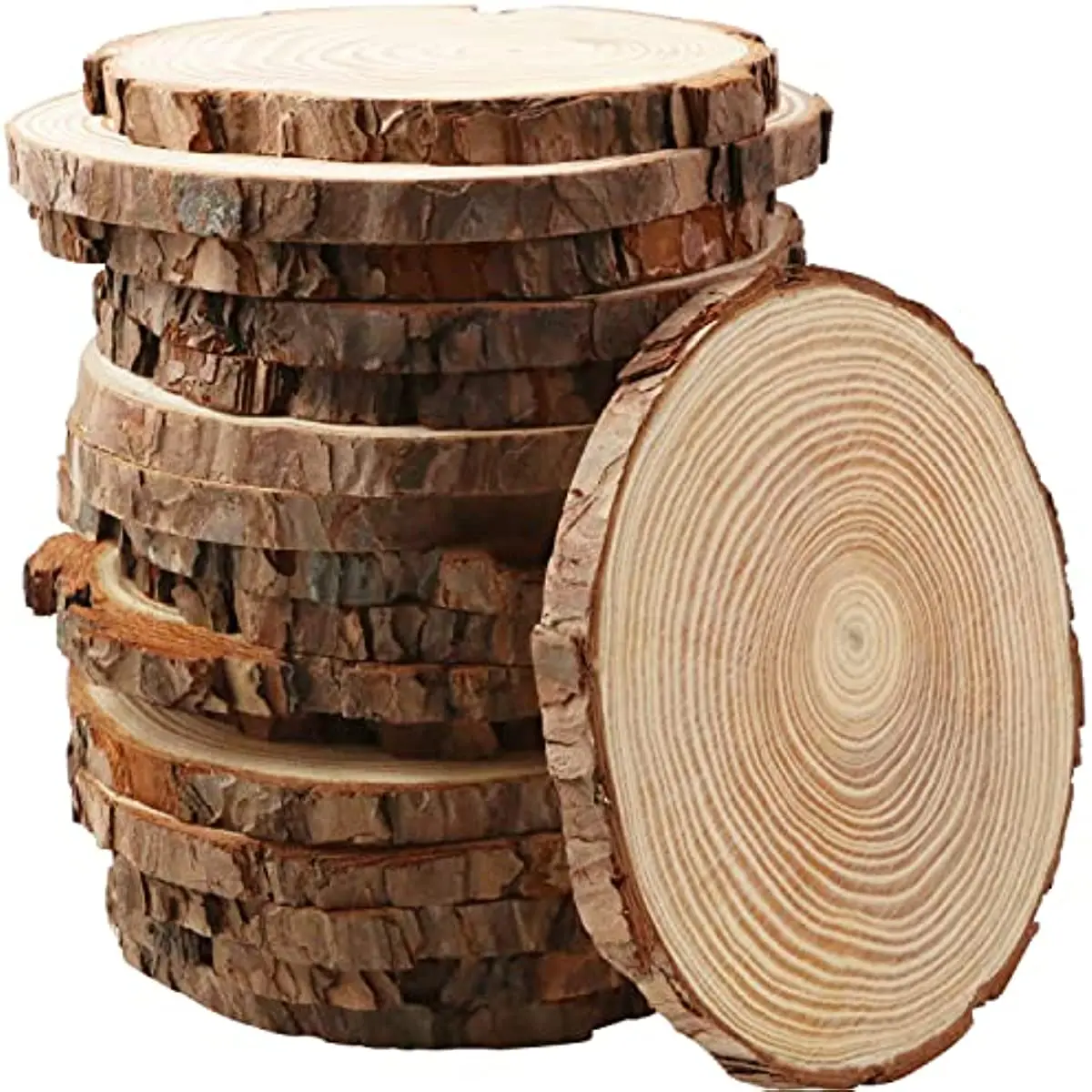 

Unfinished Wood Circles Natural Round Wood Discs with Tree Bark Circles Crafts Wood Slices Centerpieces for Rustic Wedding Decor