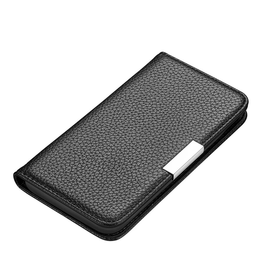 Litchi Flip Case For iPhone 14 Plus 13 11 Pro Max 12 mini XS Max Xr X 10 8 7 Plus 6 6s Plus SE 2022 Card Slot Phone Cover Coque