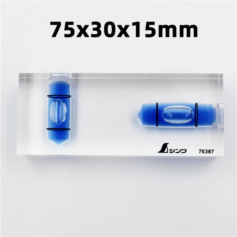 SHINWA Полностью прозрачная цельная акриловая Т-образная синяя линейка уровня воды