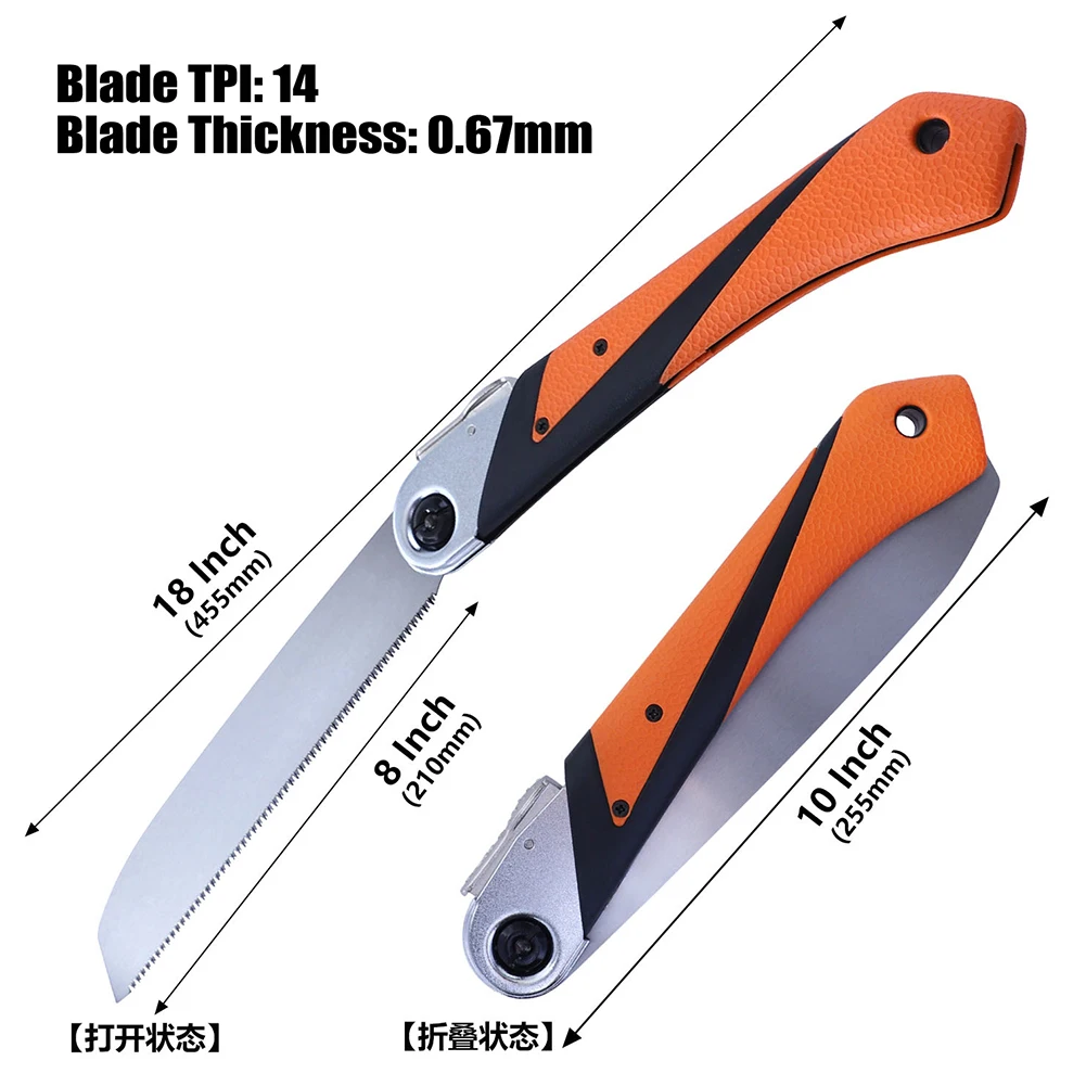 

8Inch Hand Saw Flush Cut Trim Folding Saw 3-Edge Tooth TPI 14 For Fine Garden Pruning Carpentry Woodworking Manual Tools