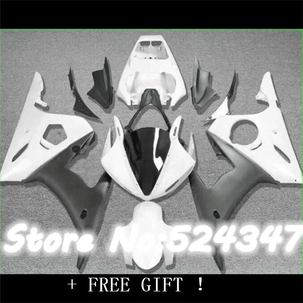 

CUSTOM Motorcycle Fairing kit for YZFR6 03 04 05 YZF R6 2003 2004 2005 YZF600 Fashion white black Fairings set for Yamaha-Hey