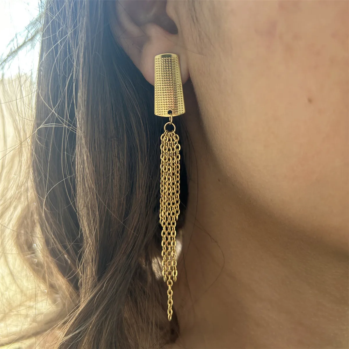 Винтажные серьги-цепочки MinaMaMa из нержавеющей стали с кисточками для женщин новые