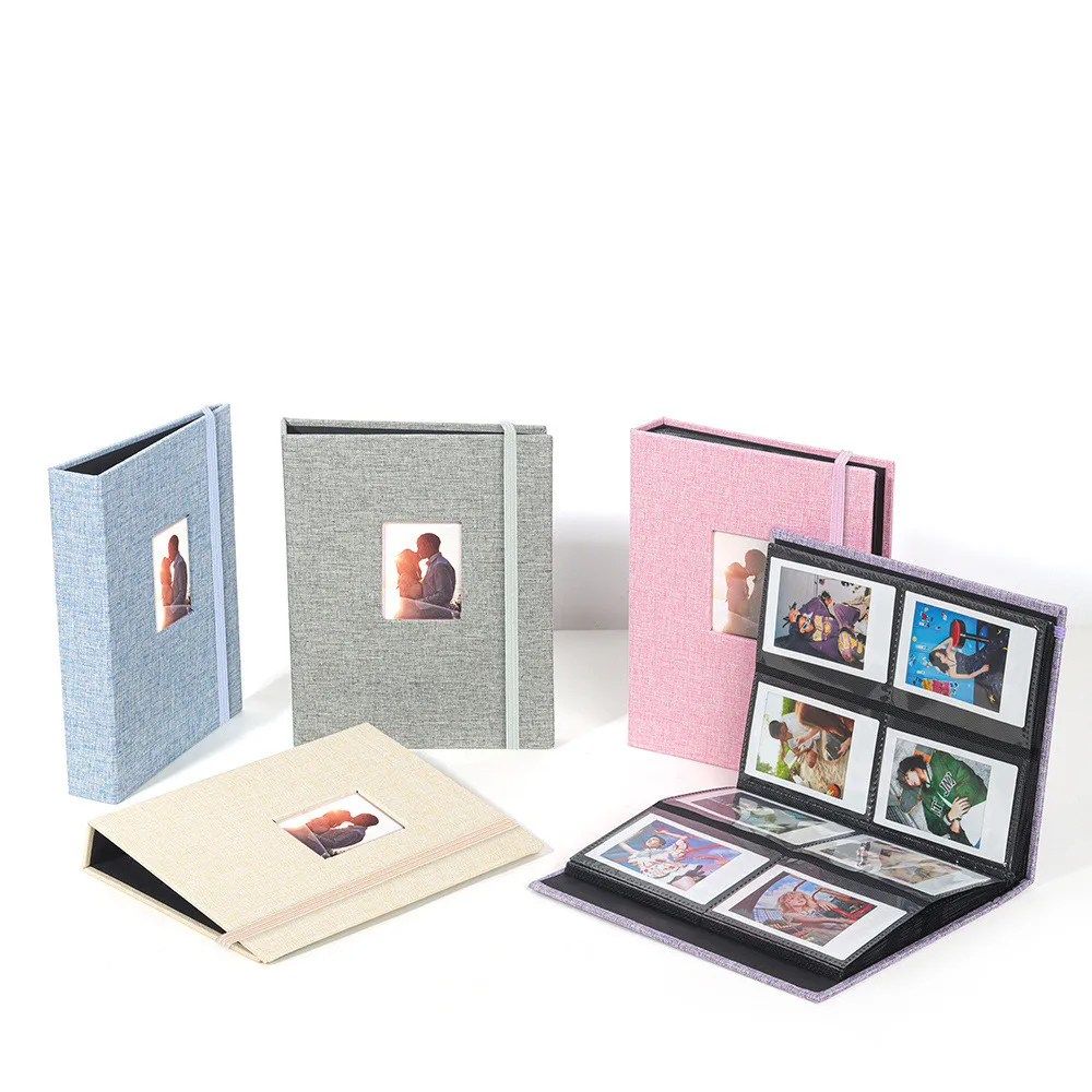 

208 Pockets Photo Album Cotton Hemp Mini Instant Picture Case Storage for Fujifilm Polaroid Instax Film Photography Accessories