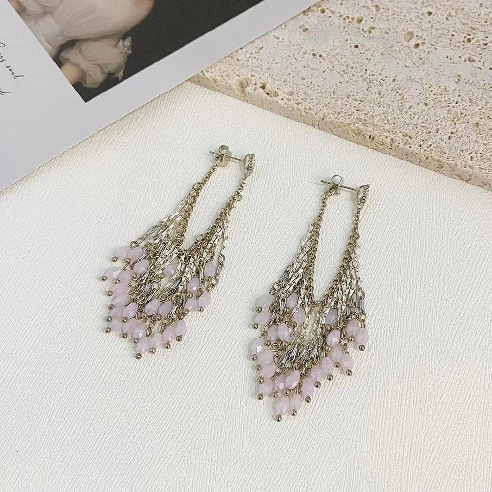 

Vintage Temperament Crystal tassel eardrop Earrings for women's Girl party gift Upscale Accessories Jewelry wholesale
