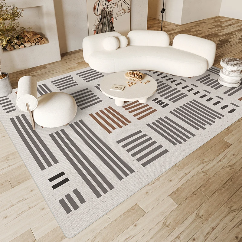 

Japanese-style Line Carpet Bedroom Bedside Non-slip Rug Light Luxury Living Room Tea Table Carpets Kitchen Stain-resistant Rugs
