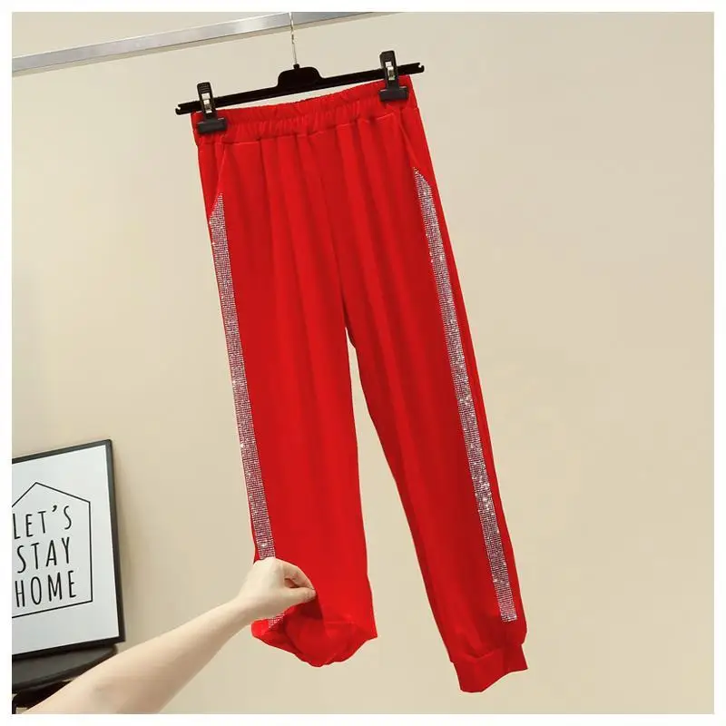 Брюки женские в Корейском стиле свободные облегающие повседневные штаны с
