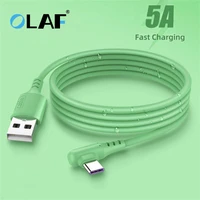 5a liquid 90 degree micro usb type c cable fast charging usb charger cable for samsung xiaomi quick charge silicone wire