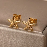 stainless steel girl earrings small cute star stud earrings punk piercing earing womens minimalist jewelry accessories