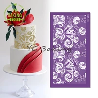 dorica new arrival flowerleaf mesh stencils for wedding lace design border painting cake stencil kitchen accessories bakeware