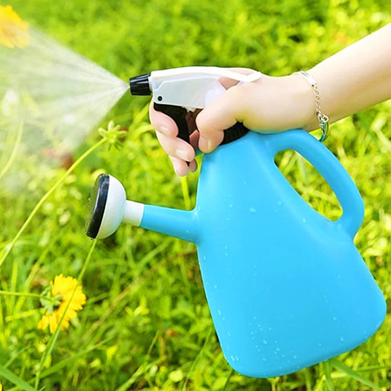 

1PC 2 In 1 Plastic Watering Can Indoor Garden Plants Pressure Spray Water Kettle Adjustable Sprayer 1L Garden Tools Accessory