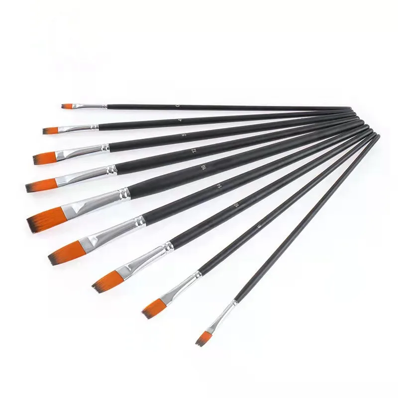 9 watercolor brushes gouache nylon wool copper tube painted acrylic pens art supplies paint brush set |