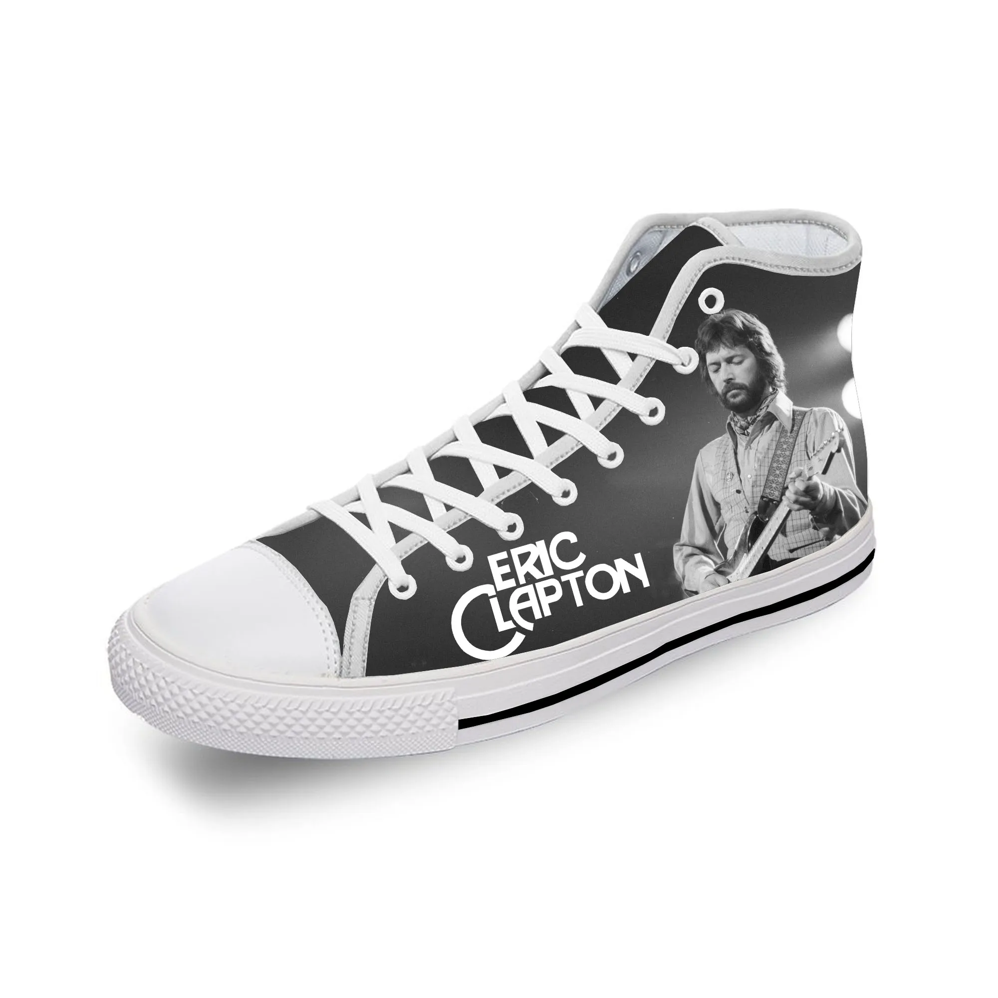 

Eric Clapton High Top Sneakers Mens Womens Teenager Casual Shoes Canvas Running Shoes 3D Print Breathable Lightweight Shoe White