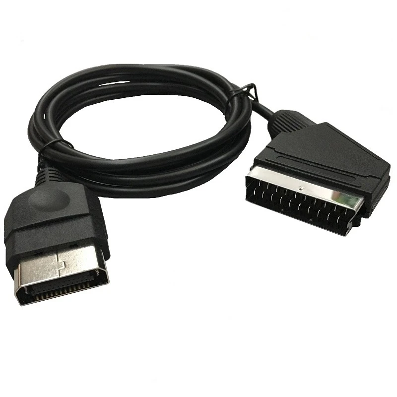 Черный 1 8 м/6 футов 24Pin RGB Scart AV кабель со свинцовым Аудио Видео коннектором для
