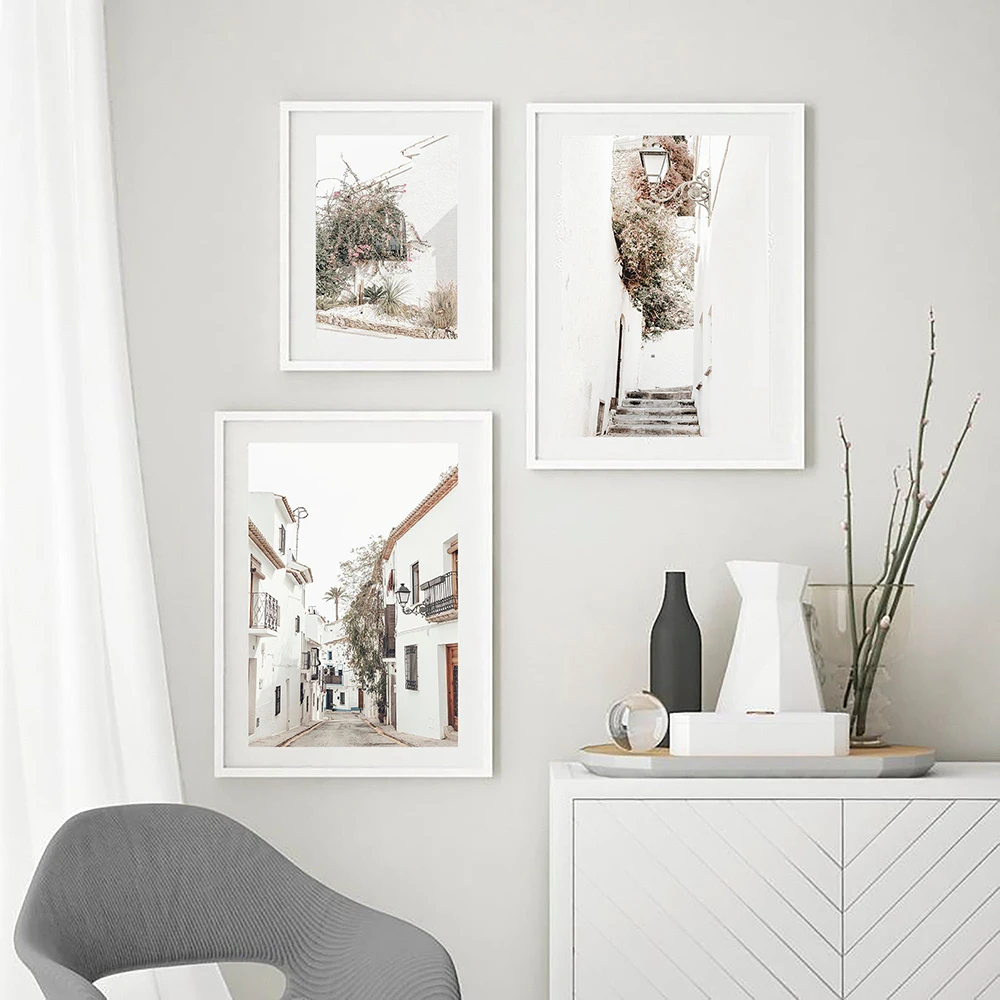 Минималистичная нейтральная Пастель Испания города малька современный плакат