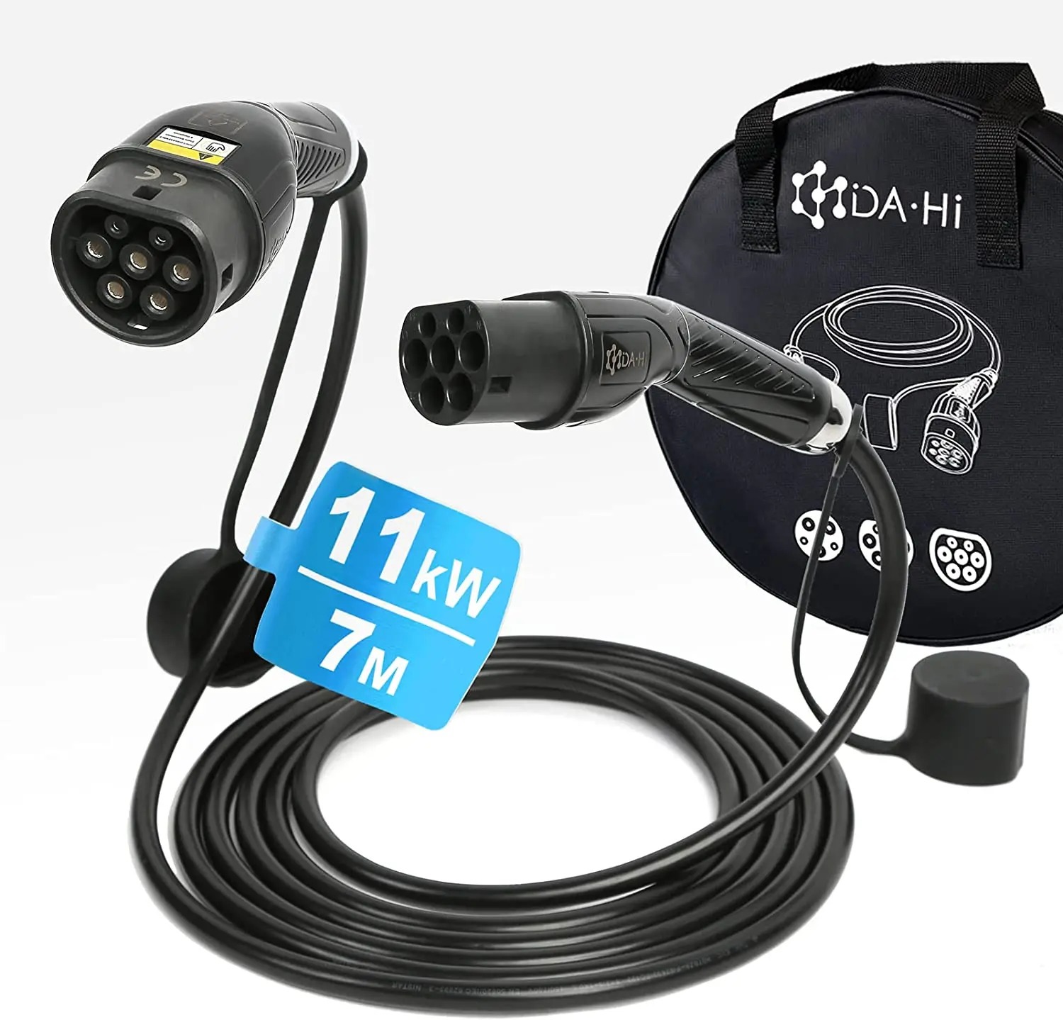

Hi EV зарядный кабель типа 2 для электромобиля и PHEV 11 кВт 16 А фаза 7 м, сертификация TUV, шикарный черный