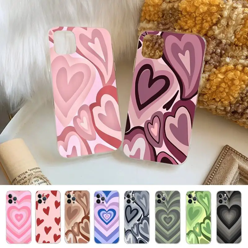 

Heart Circle Phone Case Silicone Soft for iphone 14 13 12 11 Pro Mini XS MAX 8 7 6 Plus X XS XR Cover