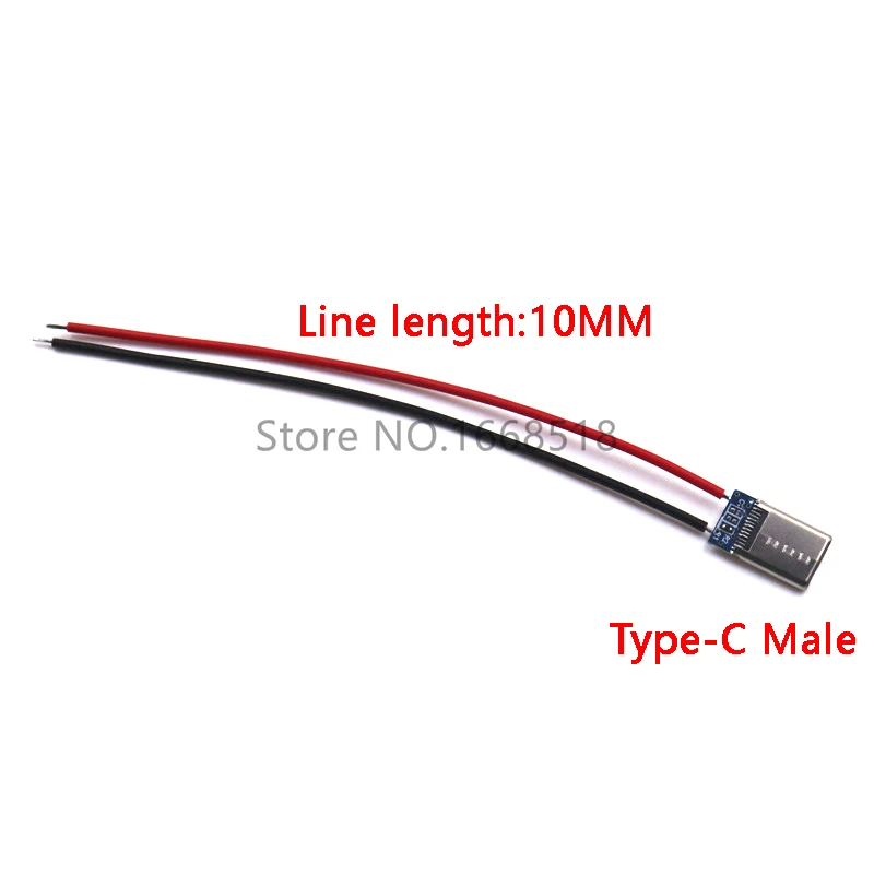 

5 шт. Micro USB Type-C 2-контактный горизонтальный/вертикальный 2P простой паяный штекерный разъем USB-C для быстрой зарядки