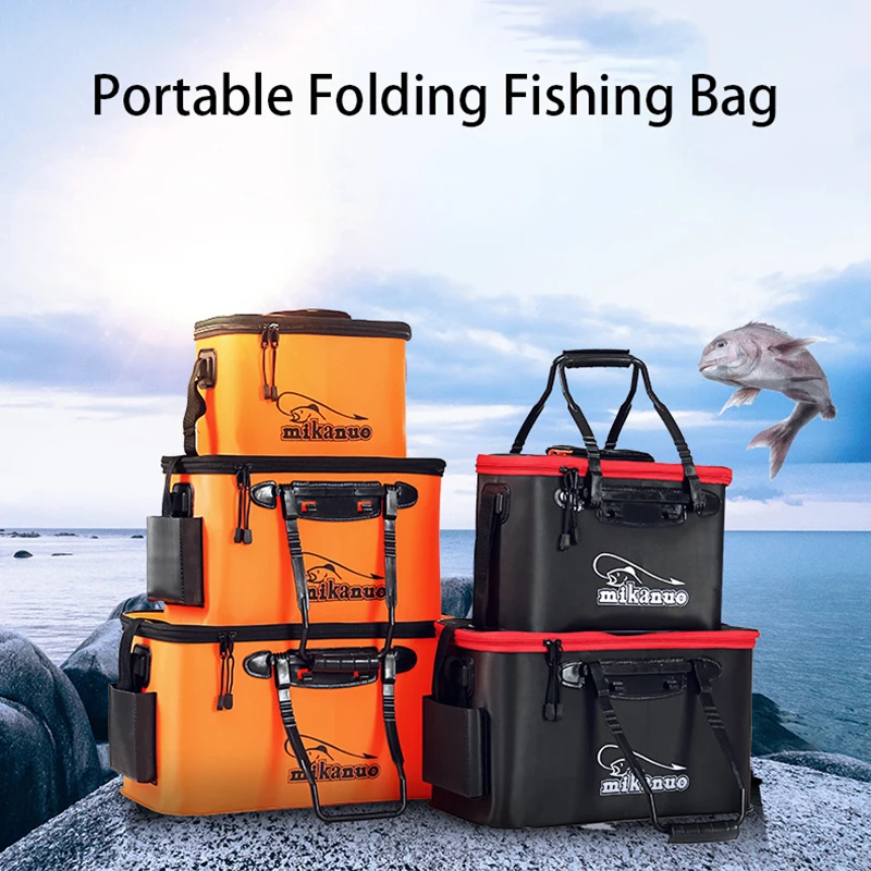 

Shoulder Fishing Bag Portable Fold Live Fish Storage Box With Oxygen Pump Bucket Tackle Organizer Gear Outdoor Fishing Equipment