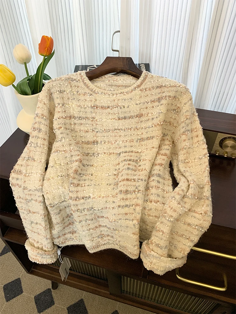 Милый мягкий свитер женский осенне-зимний новый стильный вязаный кашемировый с