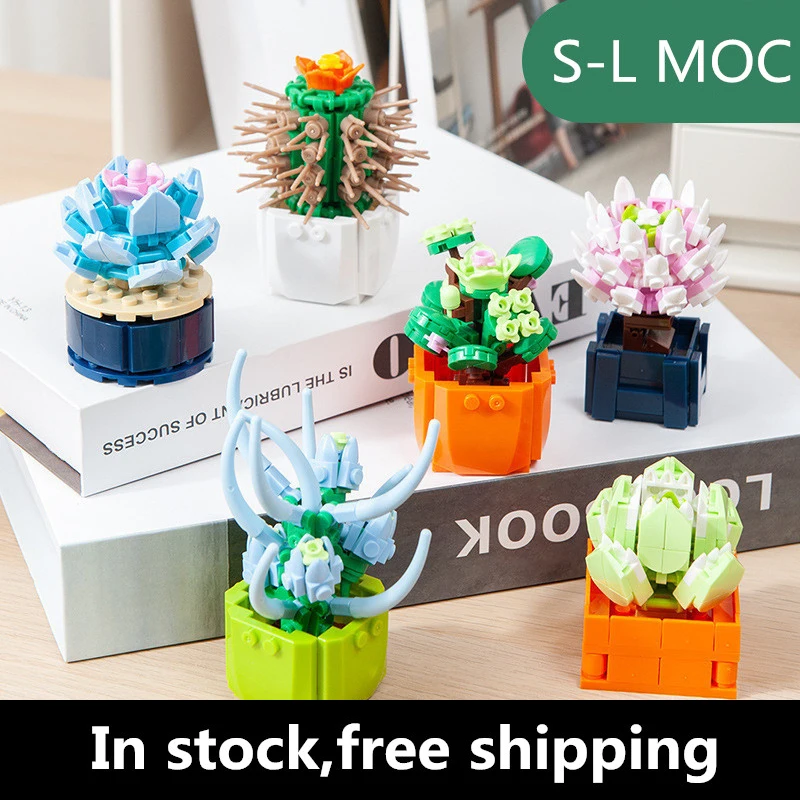 

MOC Model Building Blocks Bricks City Creative Pant Flower Potted DIY Potted Model Blocks Christmas Boys Kids Toys Gifts Toys