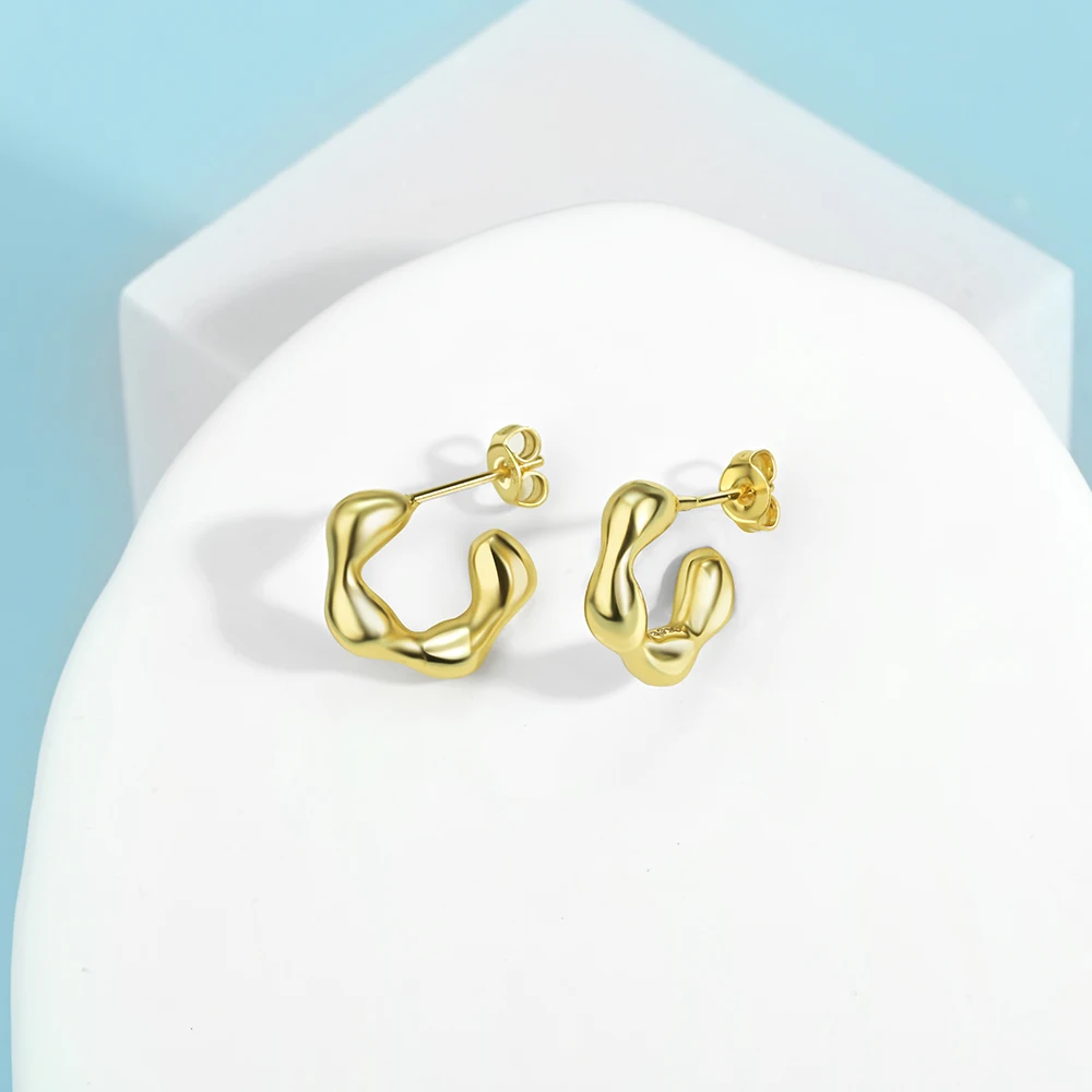 Минималистичные трехцветные серьги из стерлингового серебра 925 пробы розового