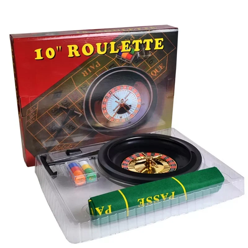 inch Roulette Game Set Casino Roulette with Table Cloth Poker Chips for Bar KTV Party Borad Game