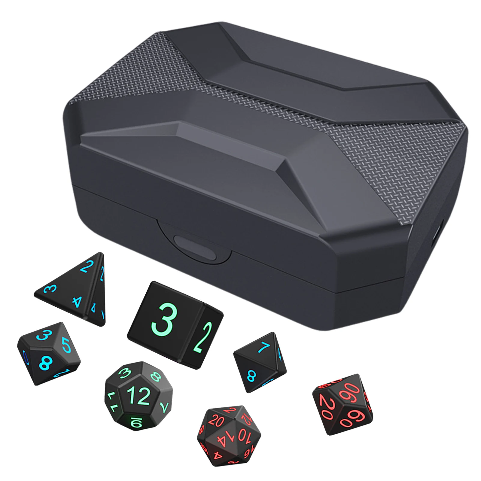 Led Rechargeable Dice Set With Charging Box D&d Dice Gifts Multiple Sides