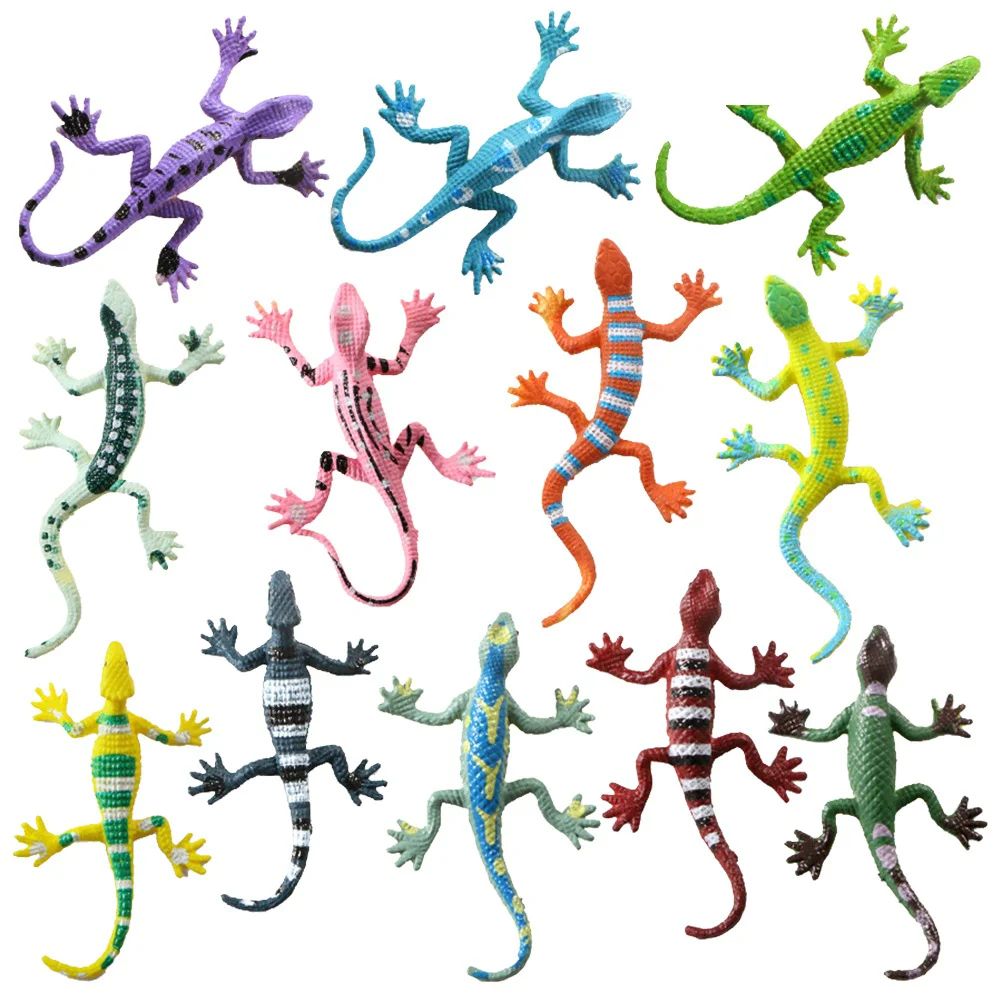 

12pcs Artificial Lizard Model Simulated Reptile Mini Animal Model Home Adornment Educational Plaything for Home Office Garden